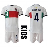 Portugal Ruben Dias #4 Fotballklær Bortedraktsett Barn VM 2022 Kortermet (+ korte bukser)